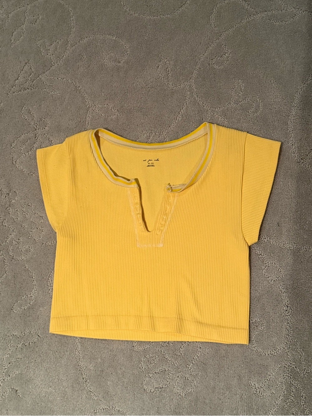 Urban Outfitters Yellow Ribbed Crop Top